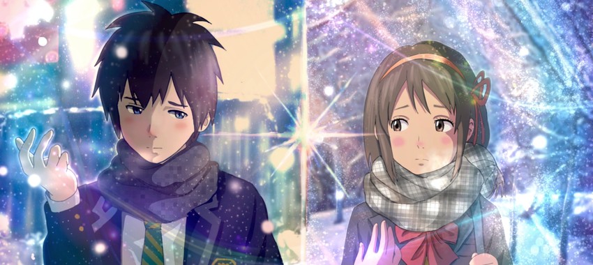 miyamizu mitsuha and tachibana taki (kimi no na wa.) drawn by sunday-offline