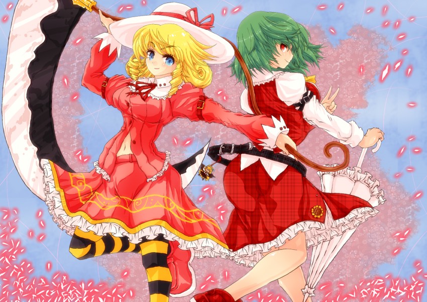 kazami yuuka, elly, and kurumi (touhou) drawn by n_(dai_n_honpo)