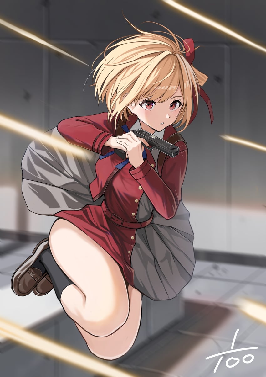 nishikigi chisato (lycoris recoil) drawn by hz_(helu_2)