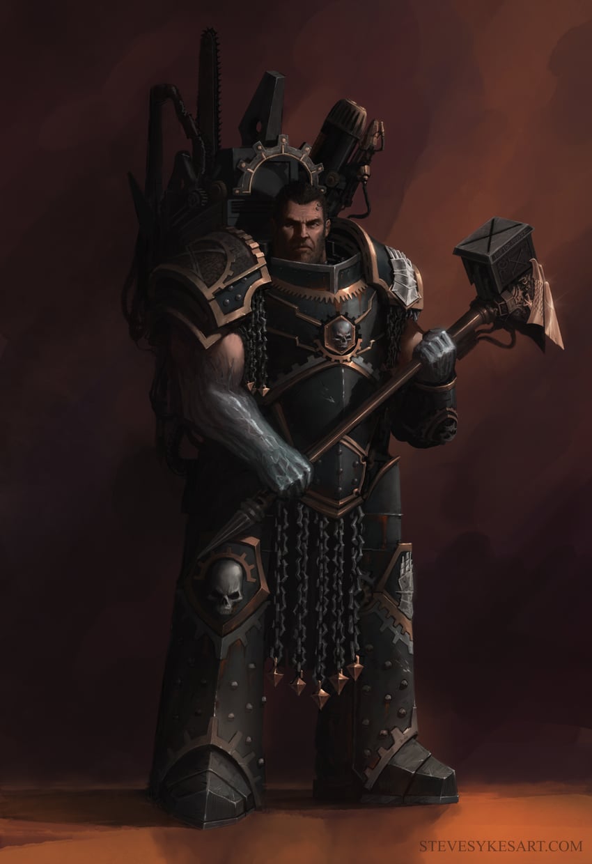 ferrus manus (warhammer 40k) drawn by stevesykesart
