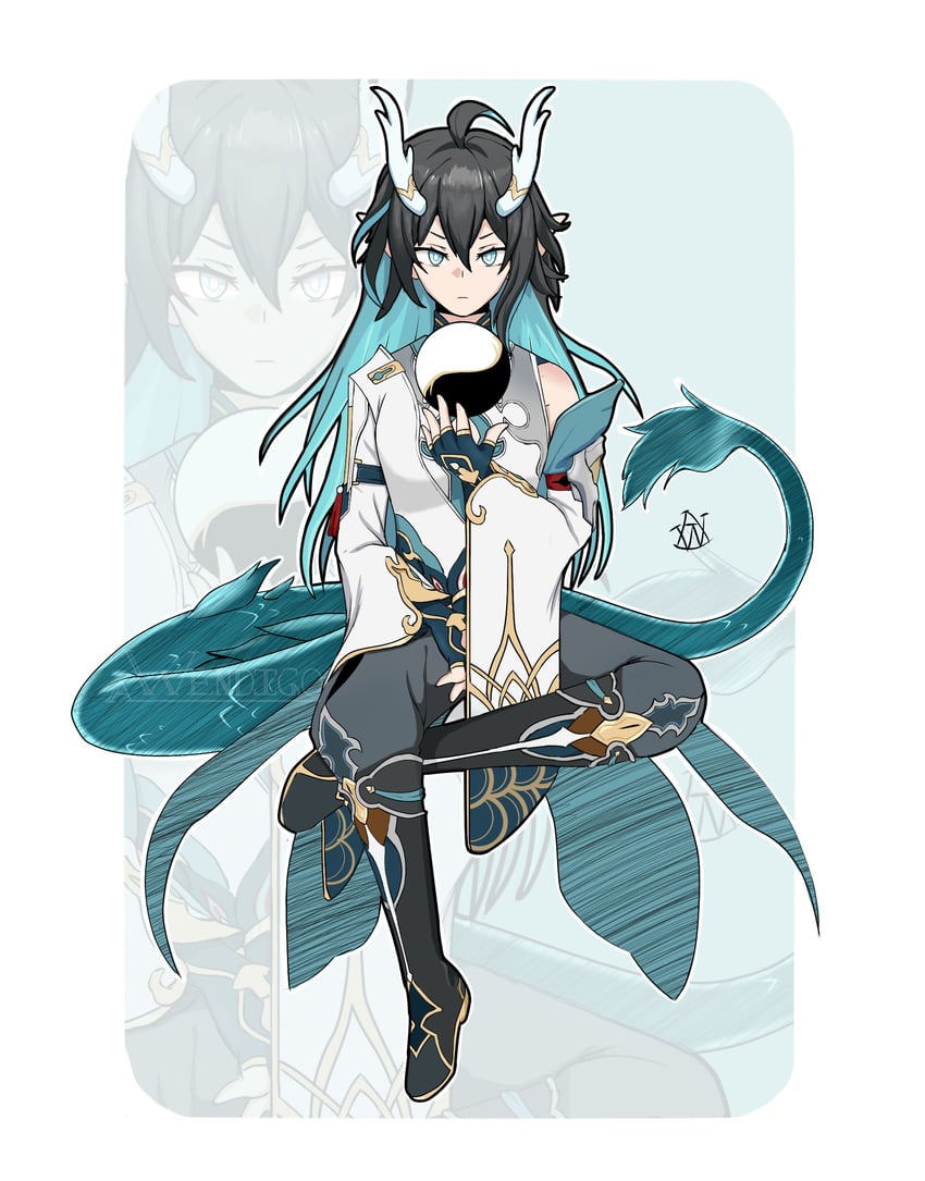 dan heng and seele (honkai and 1 more) drawn by notsirwendigo