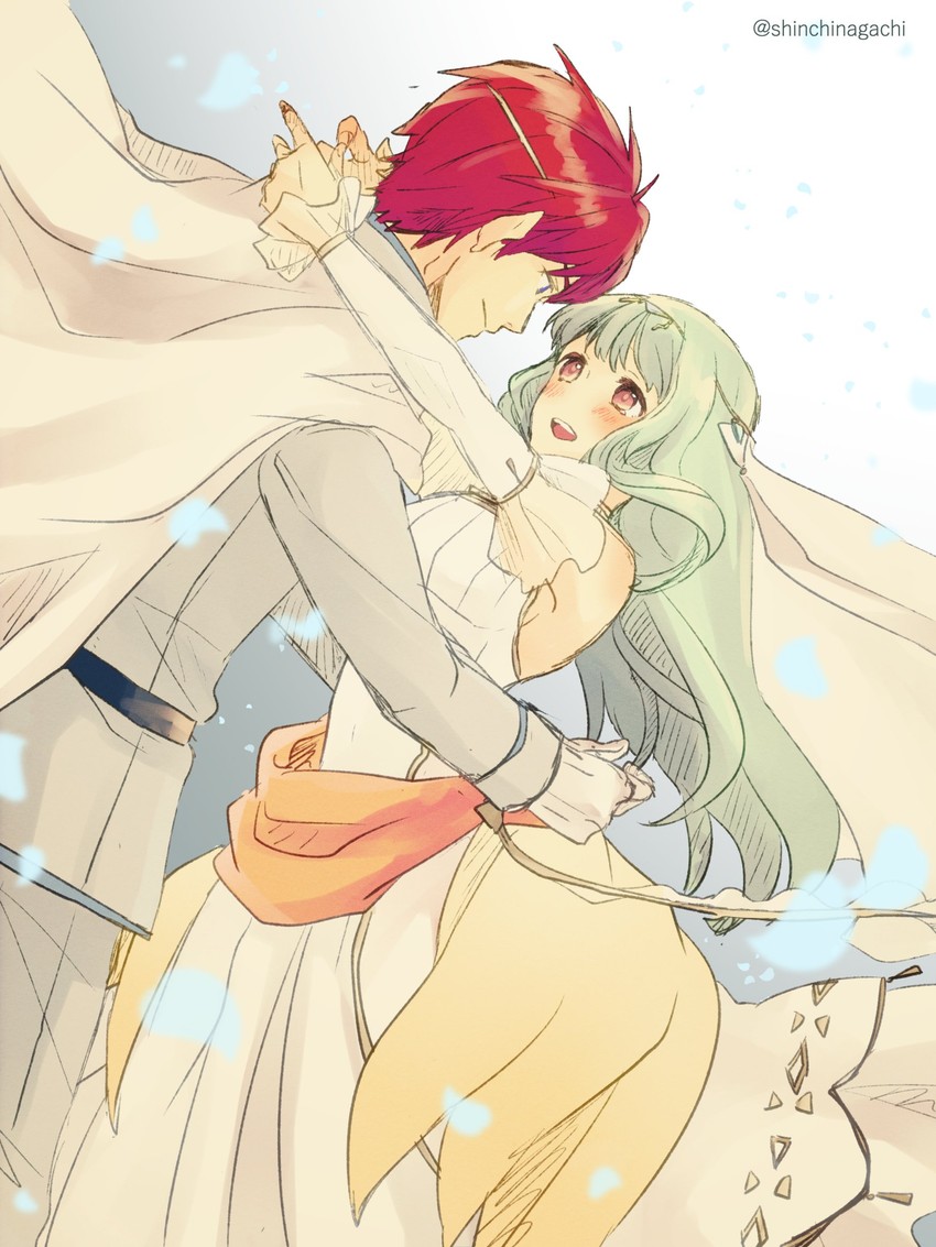 eliwood and ninian (fire emblem and 2 more) drawn by nishimura_(shinchinagachi)