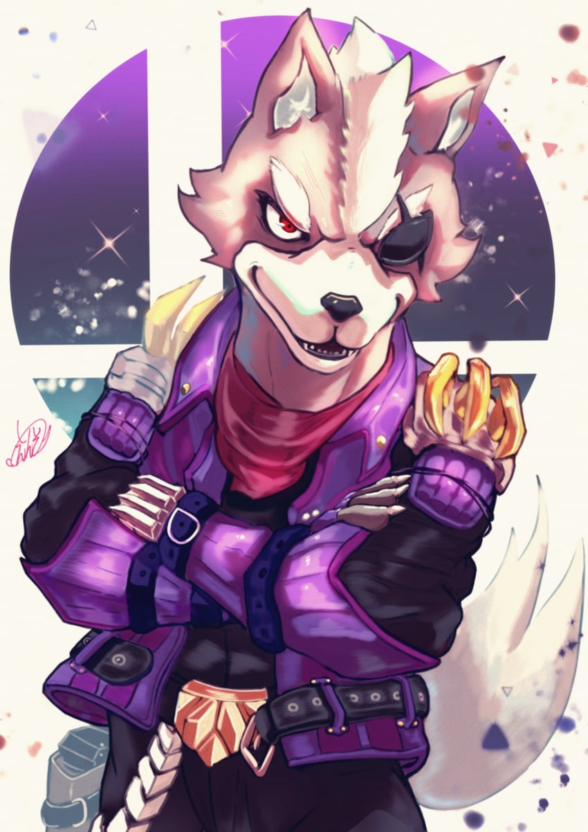wolf o'donnell (super smash bros. and 1 more) drawn by enso_turtle