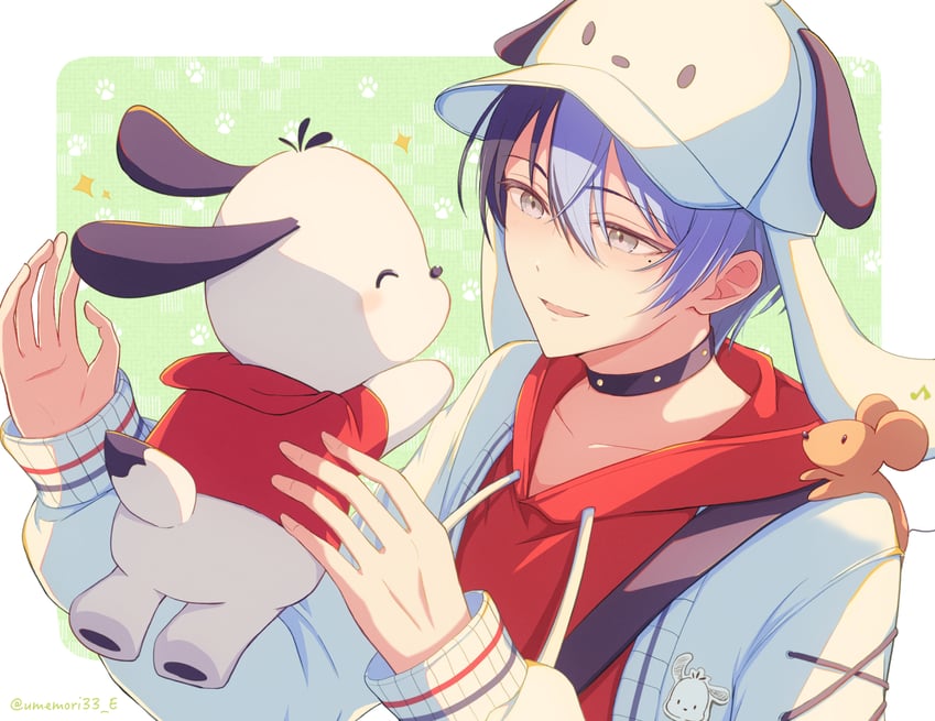 aoyagi touya and pochacco (project sekai and 1 more) drawn by umemori_mai