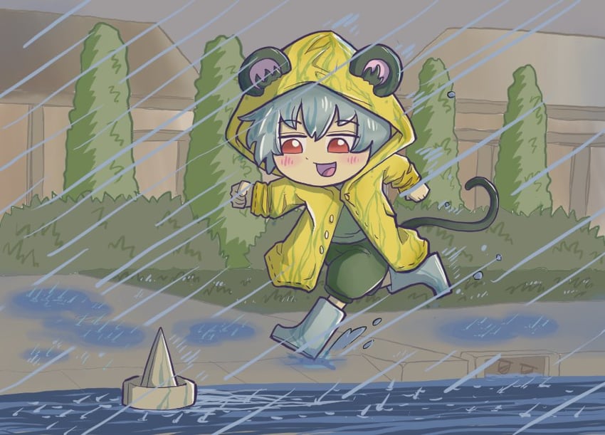 nazrin, nyon, yuuhi, and georgie denbrough (touhou and 2 more) drawn by drddrddo