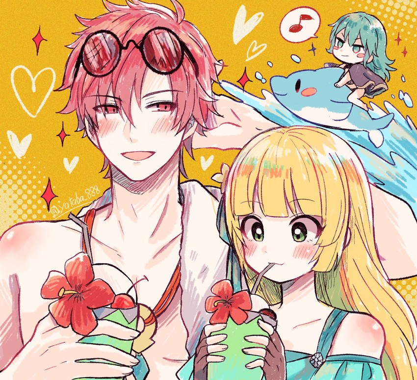 female byleth, ingrid brandl galatea, and sylvain jose gautier (fire emblem and 2 more) drawn by yataba