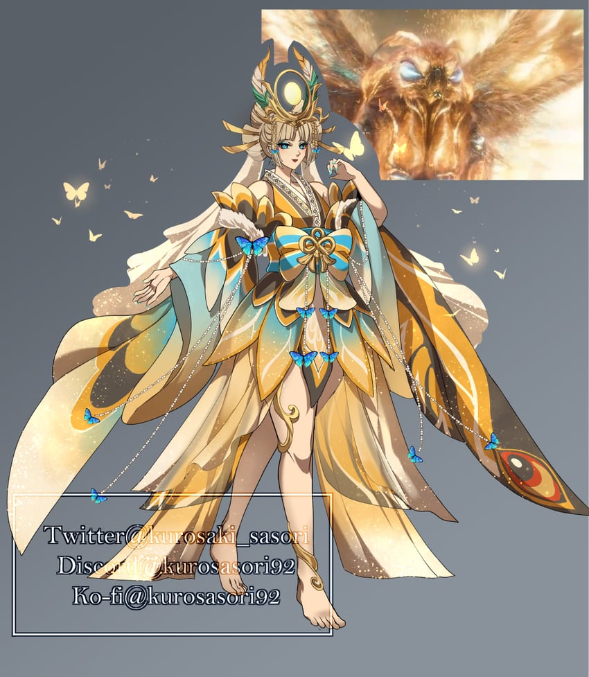 mothra (godzilla and 3 more) drawn by kurosaki_sasori