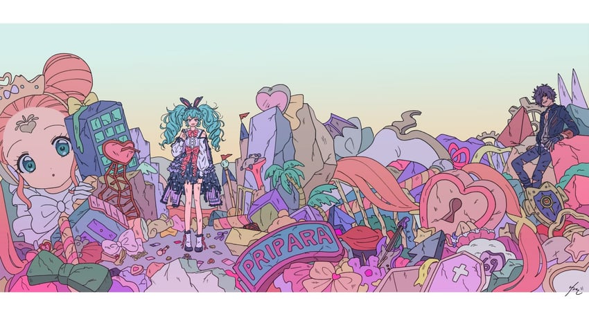 katasumi amari, mario, and pororo (pretty series and 2 more) drawn by rituyama1