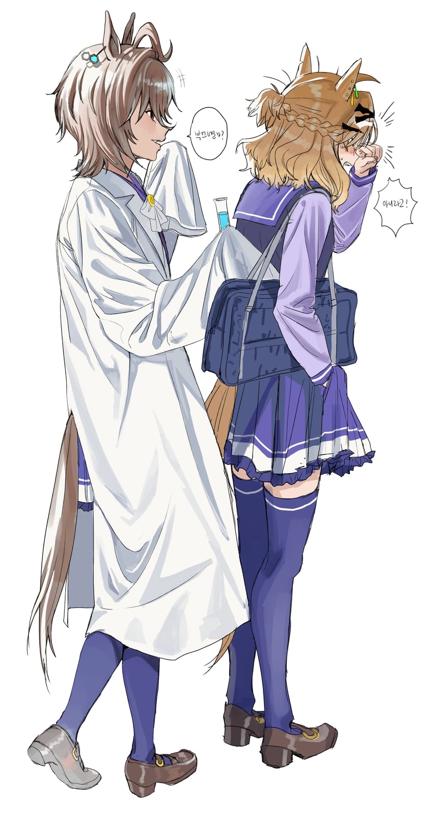 agnes tachyon and jungle pocket (umamusume) drawn by bub_bub20