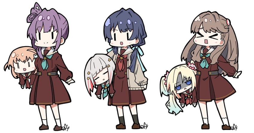 hinoshita kaho, fujishima megumi, otomune kozue, murano sayaka, yugiri tsuzuri, and 1 more (love live! and 1 more) drawn by oofushi_ao