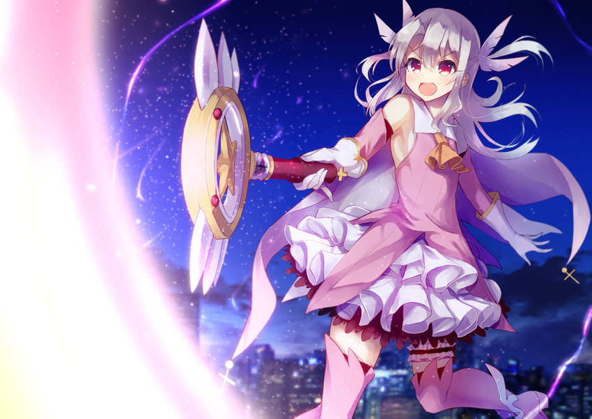 illyasviel von einzbern, prisma illya, and magical ruby (fate and 1 more) drawn by konkito