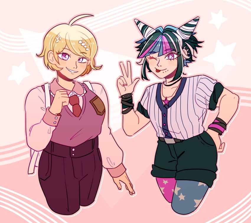 akamatsu kaede and mioda ibuki (danganronpa and 2 more) drawn by ministarfruit