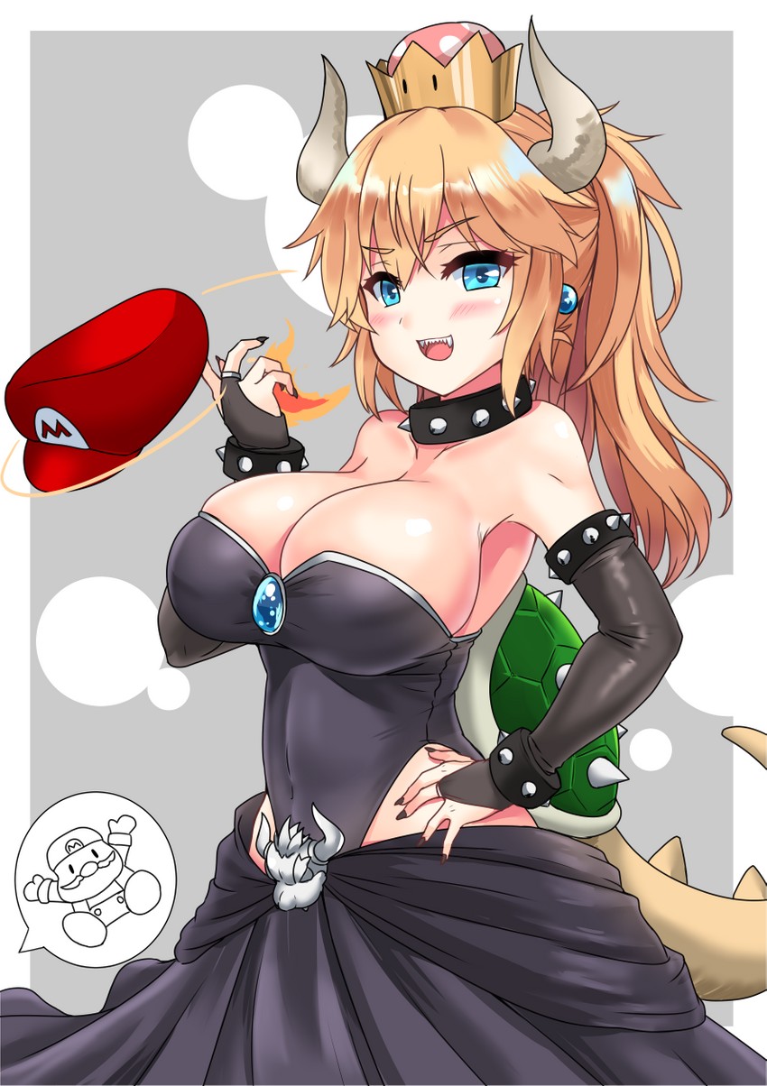 mario and bowsette (mario and 1 more) drawn by miyuki_rei