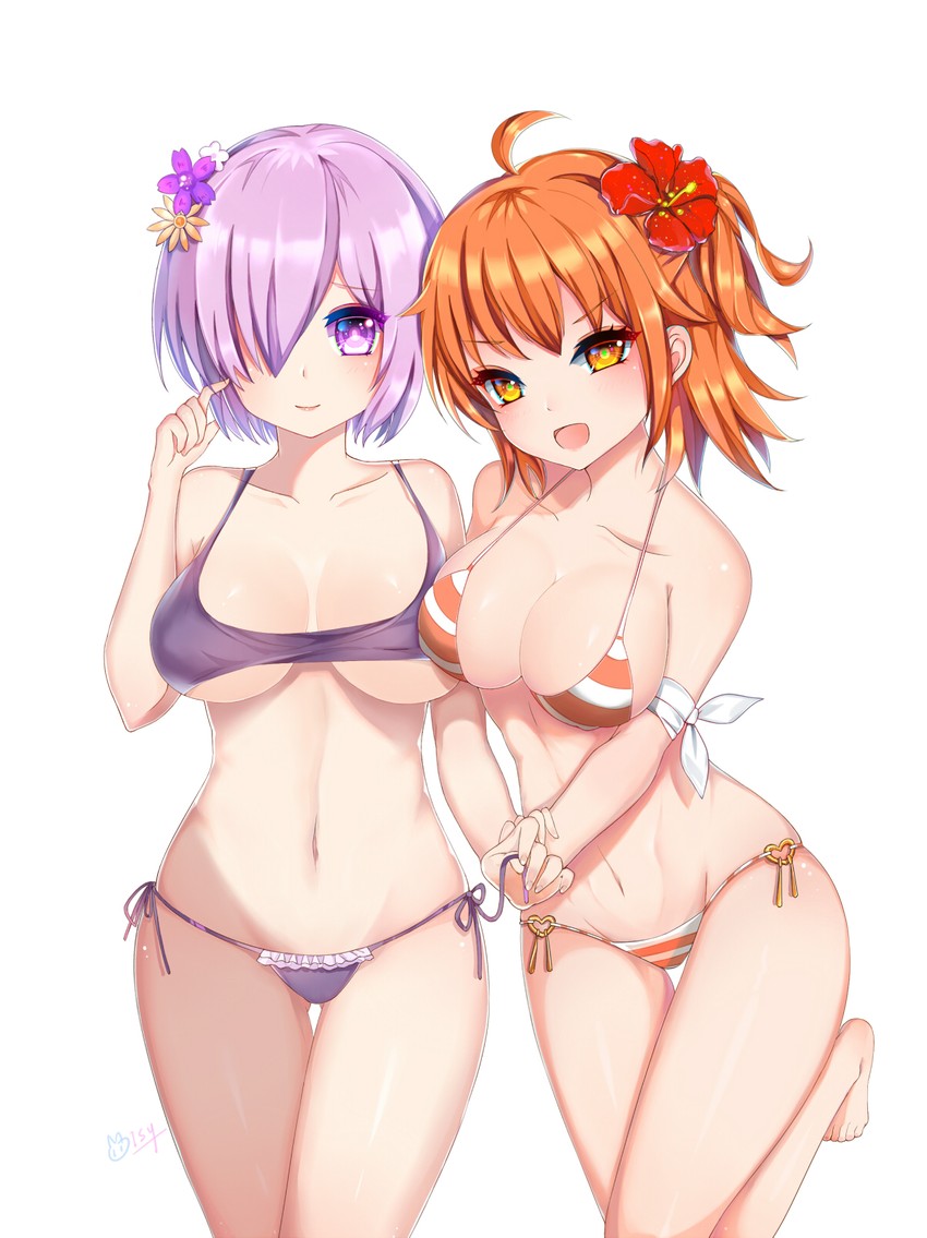 mash kyrielight and fujimaru ritsuka (fate and 1 more) drawn by isy