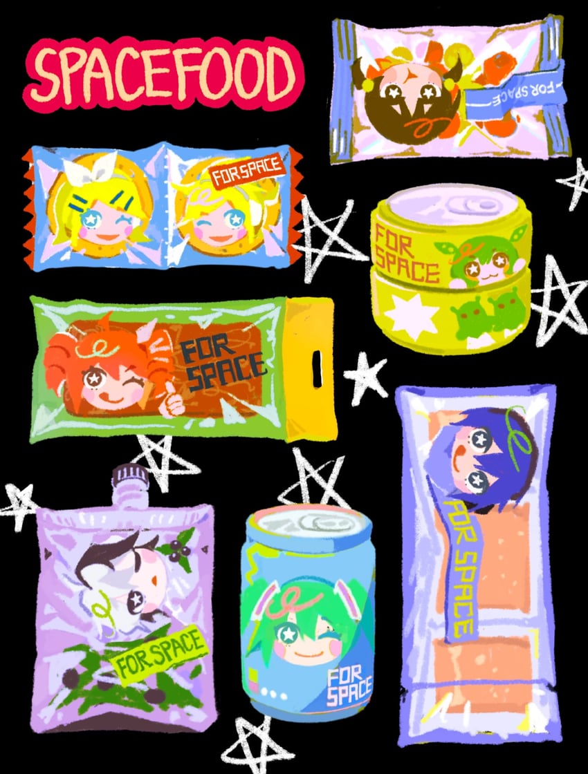 hatsune miku, kagamine rin, kagamine len, kasane teto, kaito, and 3 more (vocaloid and 3 more) drawn by yaa0