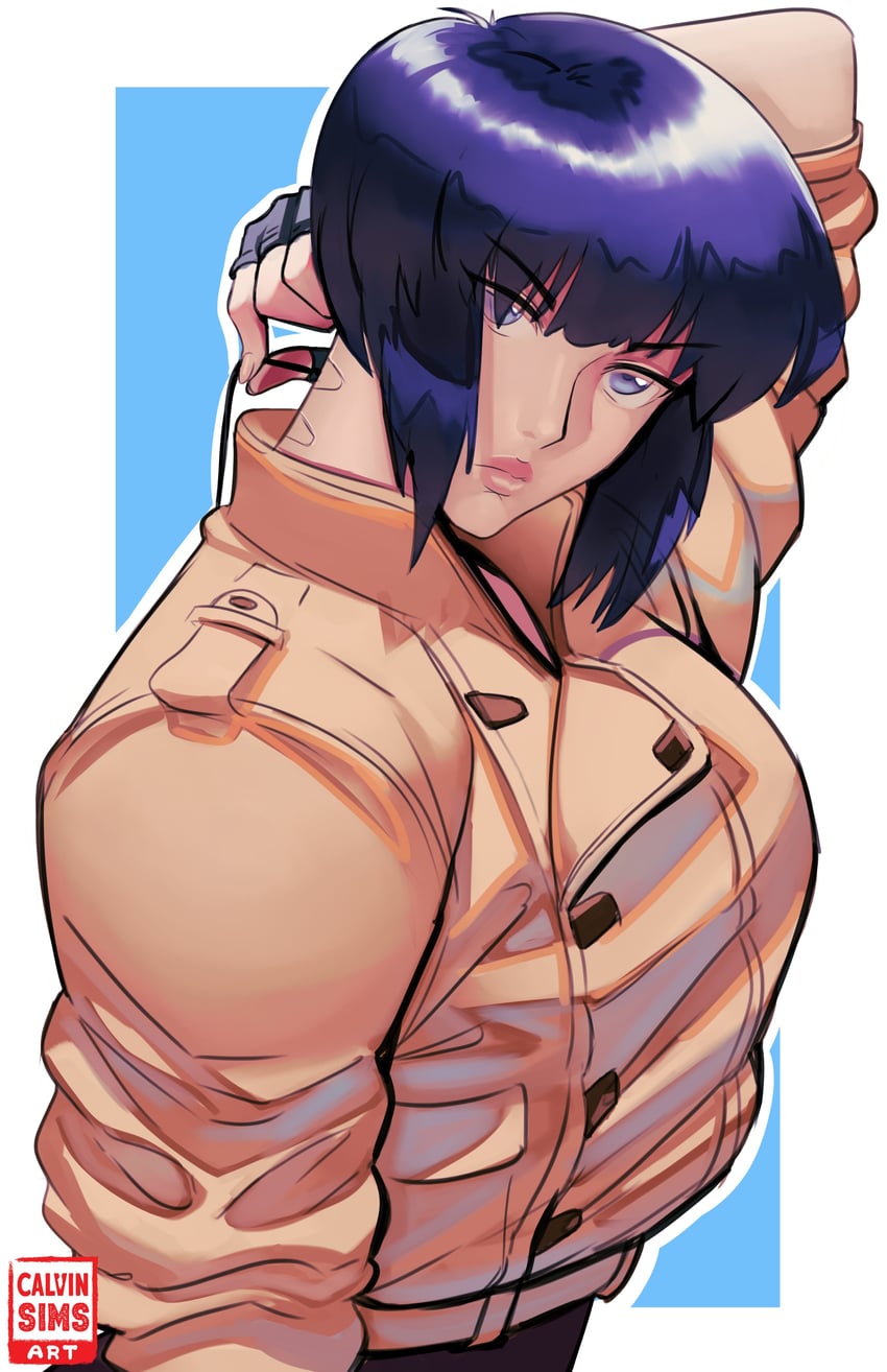 kusanagi motoko (ghost in the shell) drawn by calvin_sims