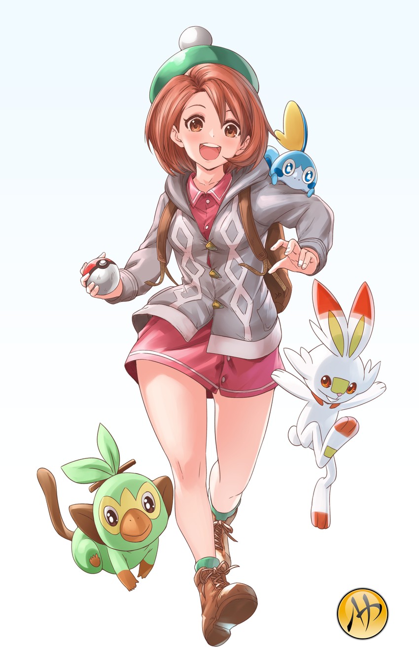 gloria, scorbunny, sobble, and grookey (pokemon and 1 more) drawn by mark_henry_bustamante