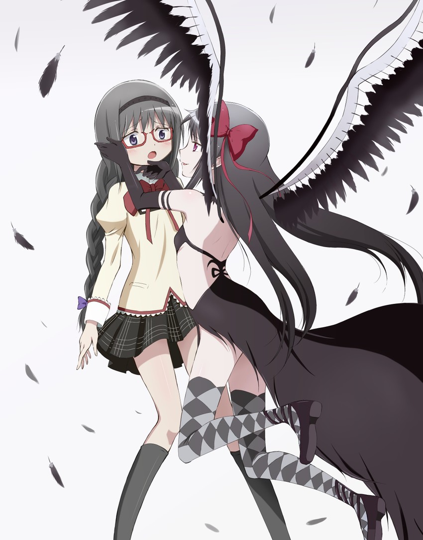 akemi homura and akuma homura (mahou shoujo madoka magica and 1 more) drawn by kinfuji