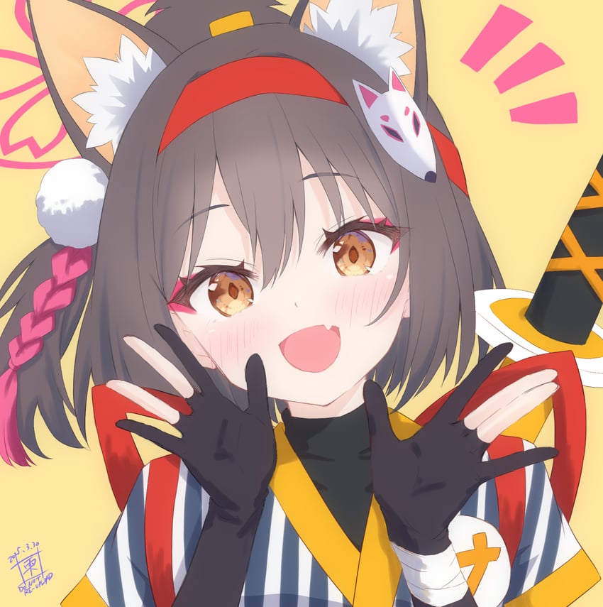 izuna, imadake dabuchi tabemi, and samurai tamago tabemi (blue archive) drawn by s_sequentia