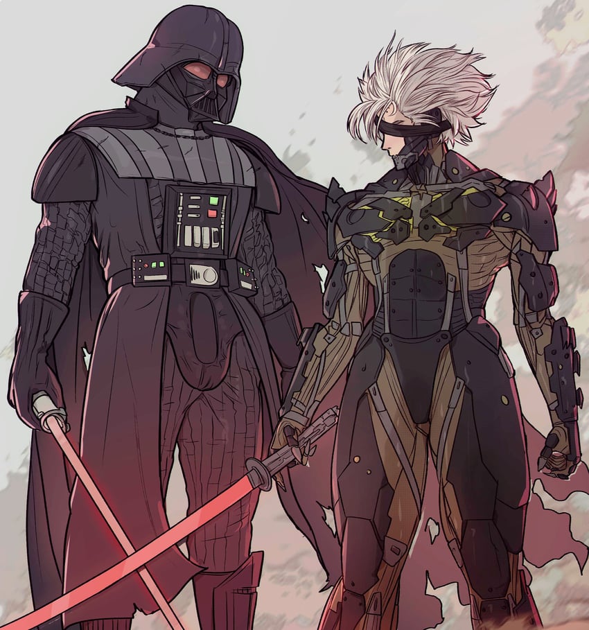 raiden and darth vader (star wars and 2 more) drawn by yoracrab