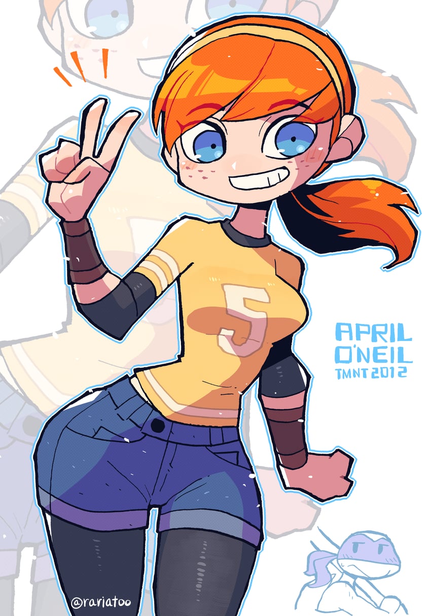 april o'neil and donatello (teenage mutant ninja turtles) drawn by rariatto_(ganguri)