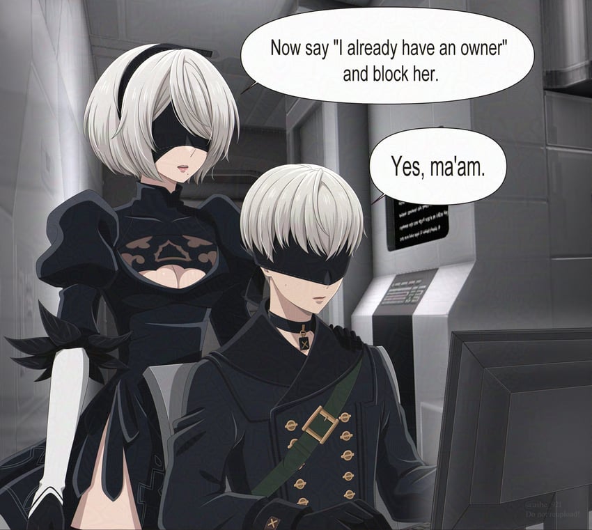 2b and 9s (nier and 1 more) drawn by shirl_geem