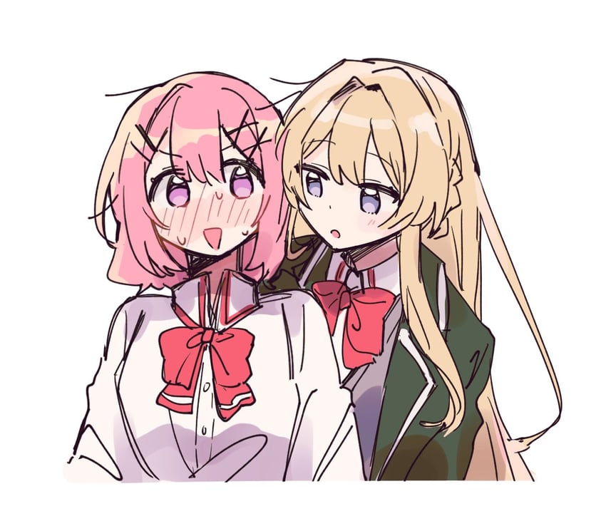 amaori renako and ouzuka mai (watashi ga koibito ni nareru wake naijan murimuri!) drawn by byaegsu