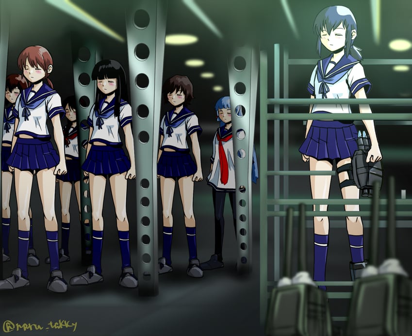 fubuki, murakumo, hatsuyuki, miyuki, shirayuki, and 2 more (kantai collection) drawn by taka_two