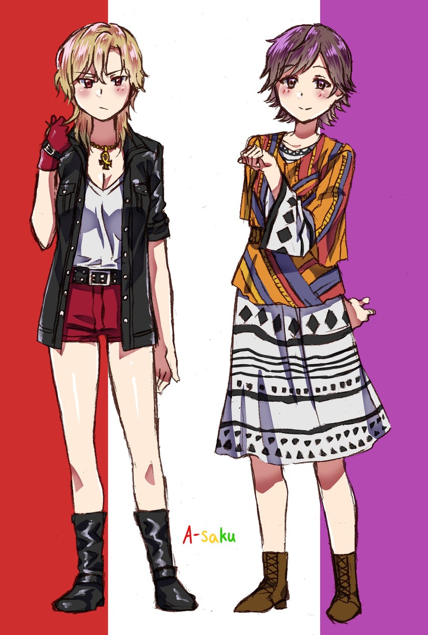 yasukura ina and hinohara sae (original) drawn by kasu_yasuto