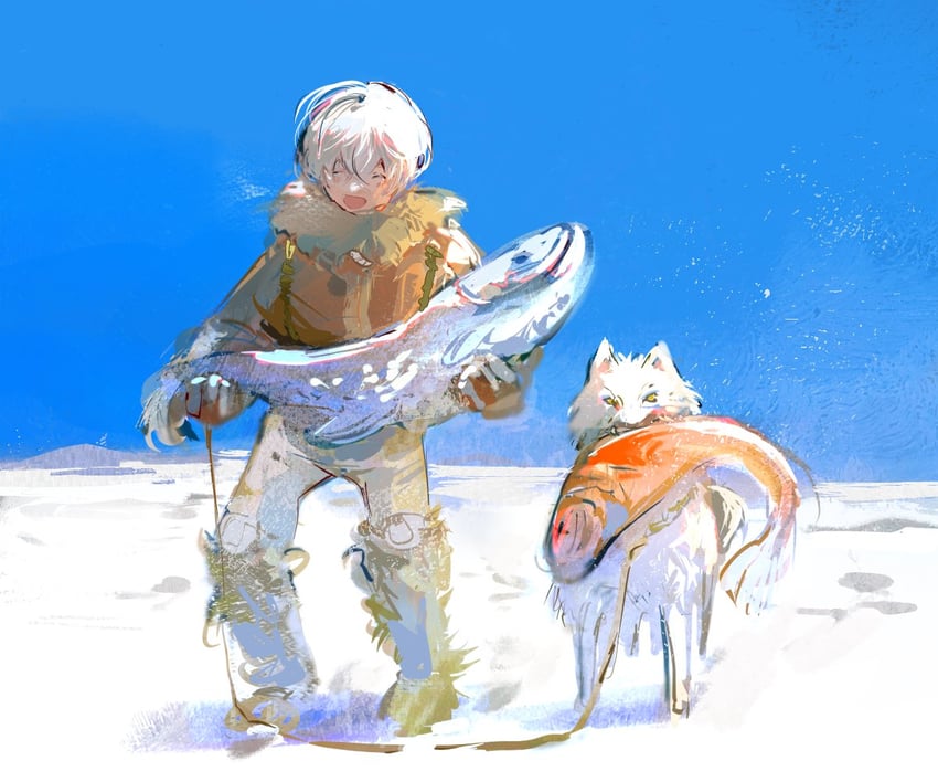 fushi, the nameless boy, and joan (fumetsu no anata e) drawn by msao