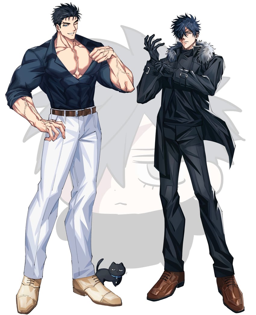 kokado shido and kokuryu kai (original) drawn by domo_(domo_kizusuki)
