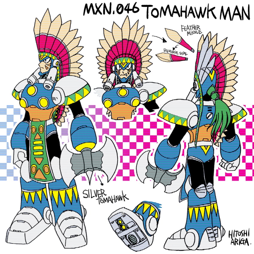 tomahawk man (mega man and 2 more) drawn by ariga_hitoshi