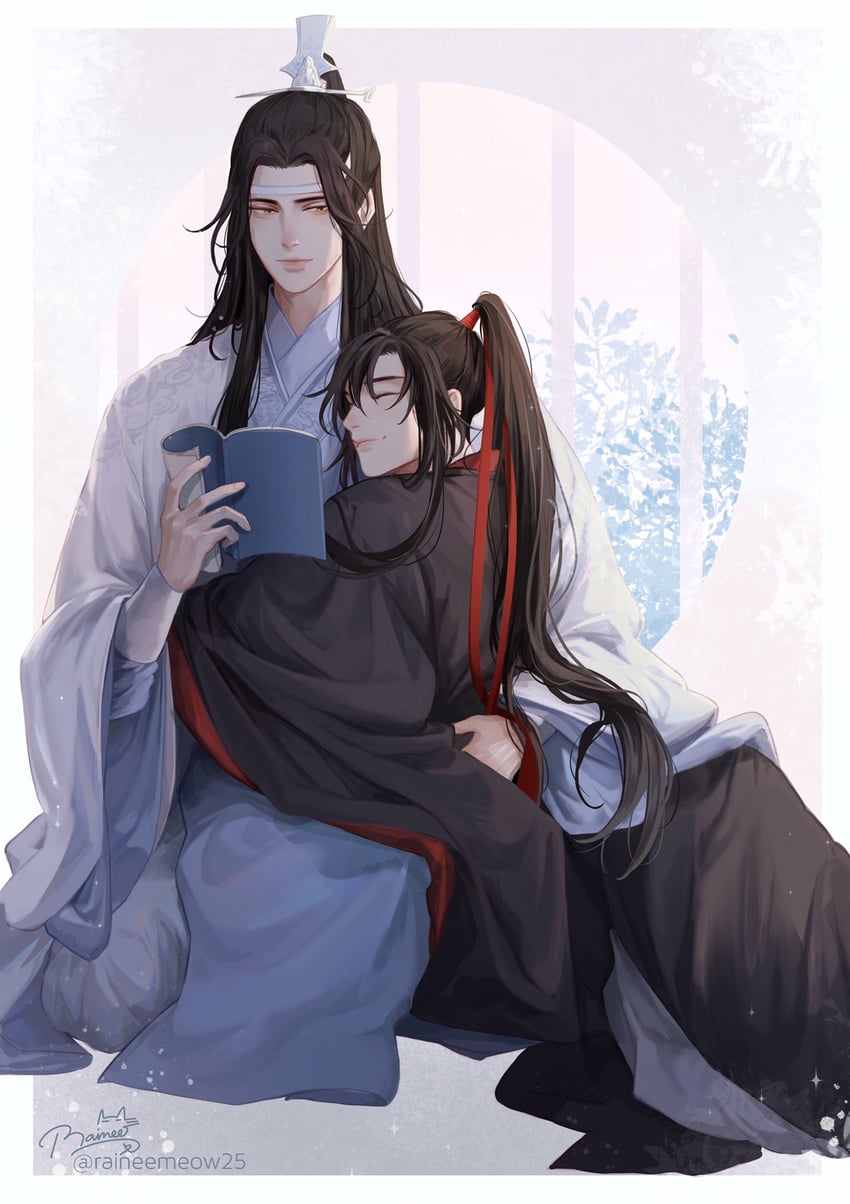 wei wuxian and lan wangji (modao zushi) drawn by raineemeow