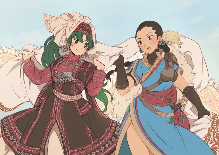 lyn and amir halgal (fire emblem and 2 more) drawn by ai-wa