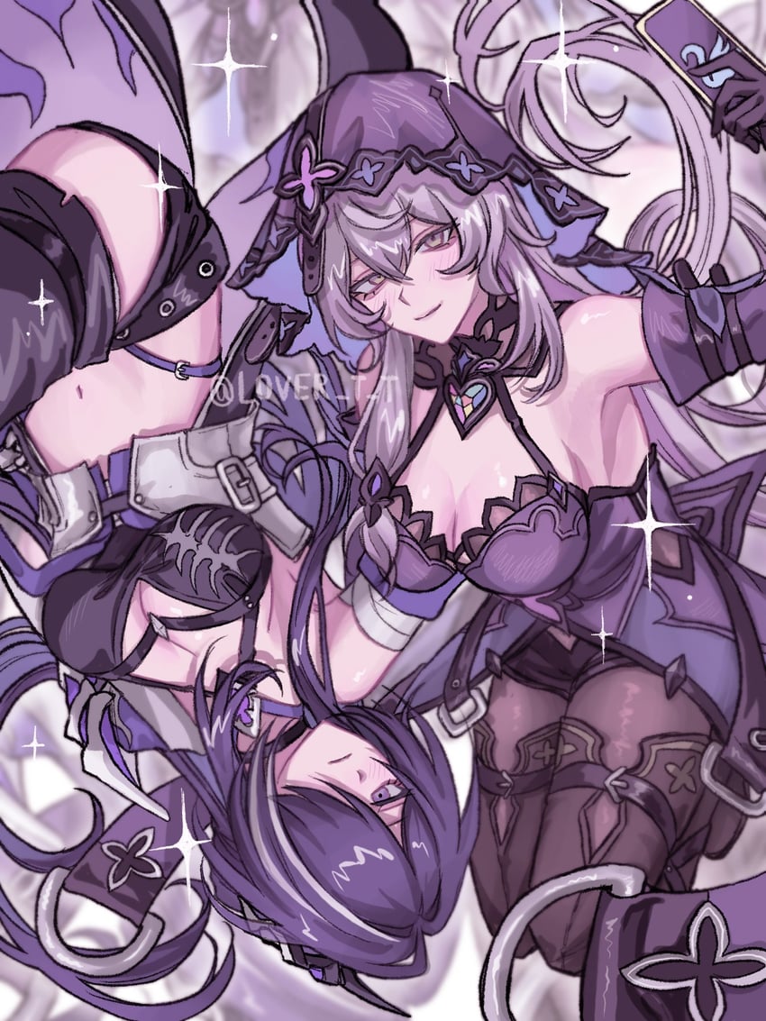 acheron and black swan (honkai and 1 more) drawn by l0ver_t_t