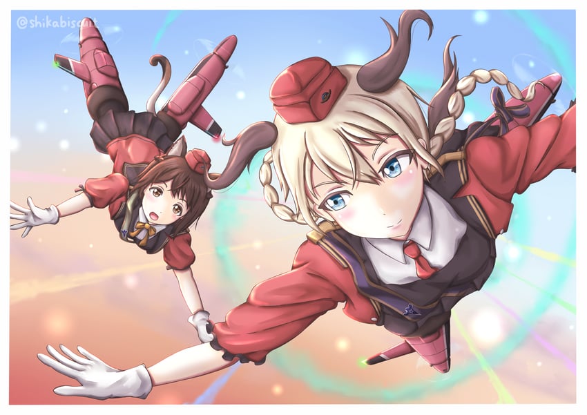 lyudmila andreyevna ruslanova and shibuya inori (world witches series and 1 more) drawn by shikabiscuit
