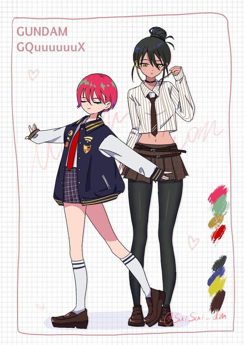 amate yuzuriha and nyaan (gundam and 1 more) drawn by hasu_175