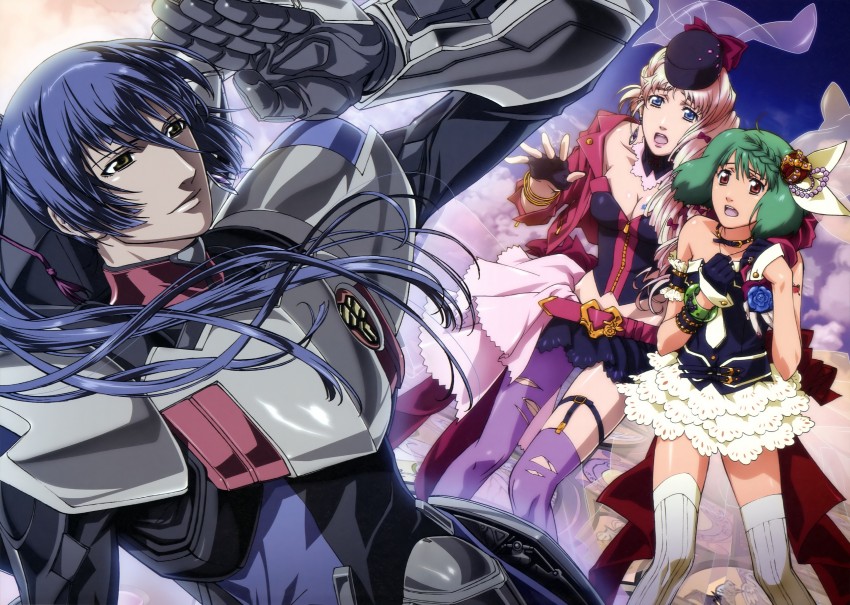 sheryl nome, ranka lee, saotome alto, and ex-gear (macross and 3 more) drawn by marufuji_hirotaka