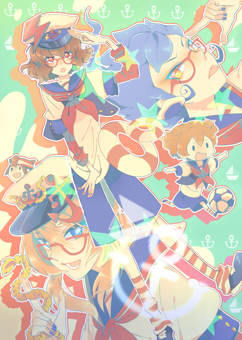 kirino ranmaru, shindou takuto, matsukaze tenma, endou mamoru, and tsurugi kyousuke (inazuma eleven and 1 more) drawn by ninahachi