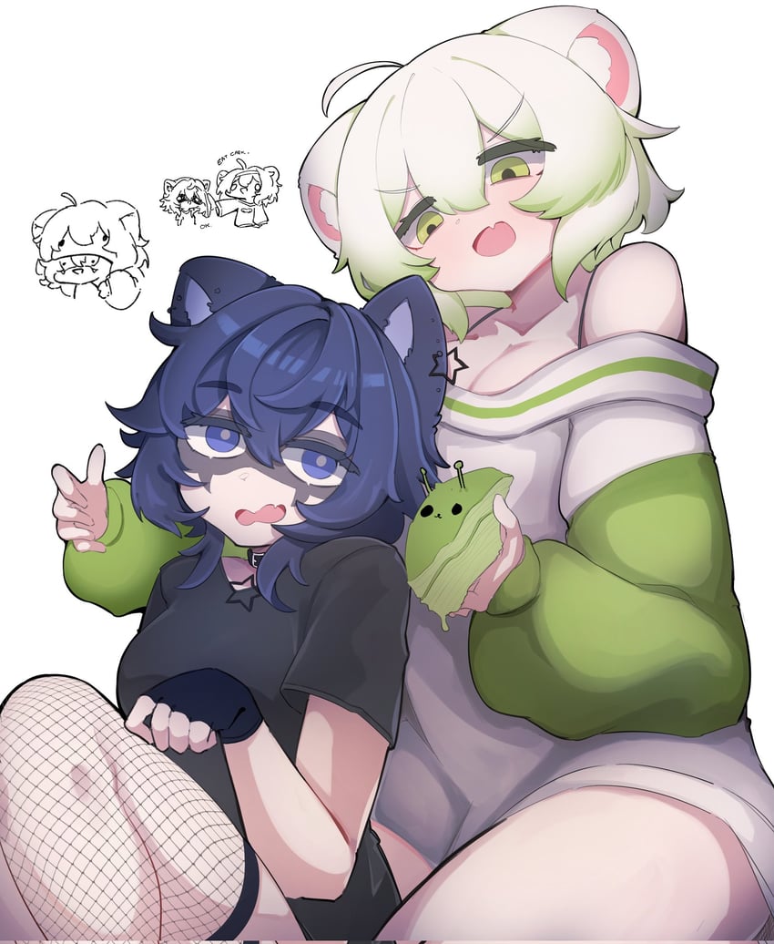 laimu, snuffy, and glorp (indie virtual youtuber and 1 more) drawn by sae_art