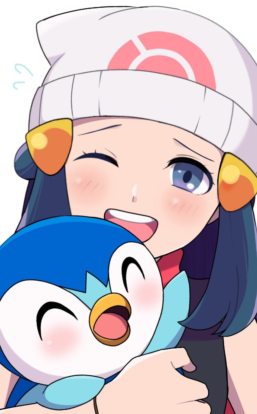 dawn and piplup (pokemon and 1 more) drawn by nakikot_t
