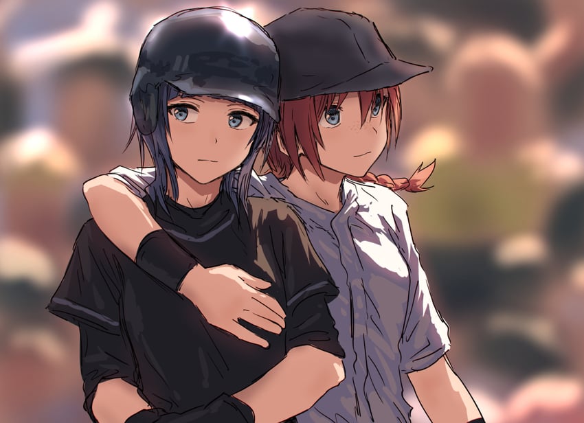 emma verde and asaka karin (love live! and 1 more) drawn by bullfalk