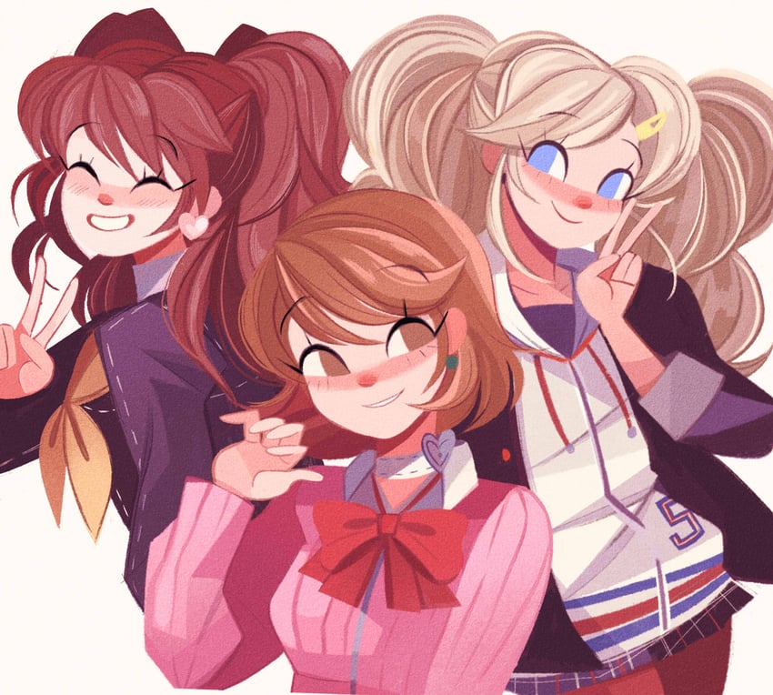 kujikawa rise, takamaki anne, and takeba yukari (persona and 3 more) drawn by emmyluvscookies