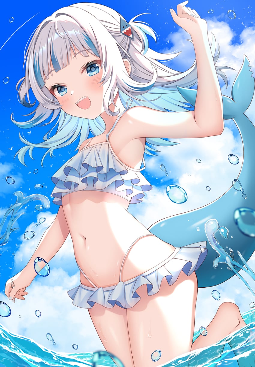 gawr gura (hololive and 1 more) drawn by lokyin_house