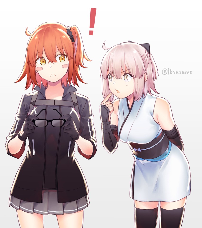 fujimaru ritsuka and okita souji (fate and 2 more) drawn by somemiya_suzume