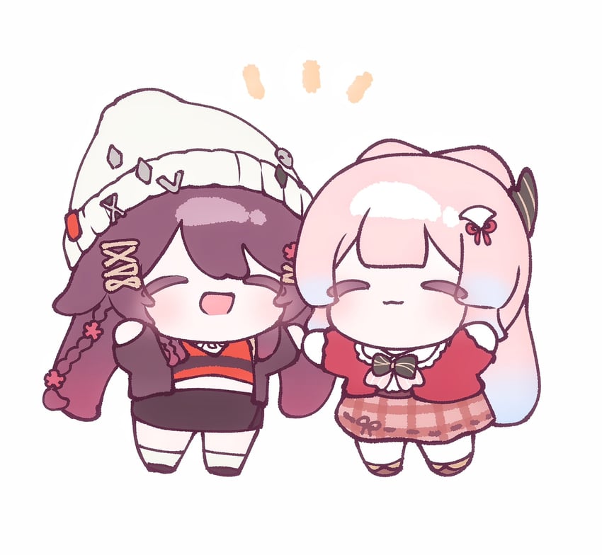 sangonomiya kokomi and hu tao (genshin impact) drawn by mikurumikurumi