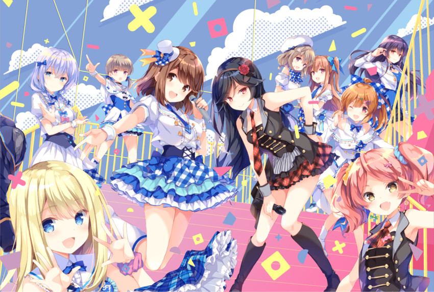 shiina kokomi, chloe lemaire, asahina momoko, murakami fumio, sakurai akane, and 6 more (girlfriend and 1 more) drawn by ohara_tometa, qp:flapper, and sakura_koharu