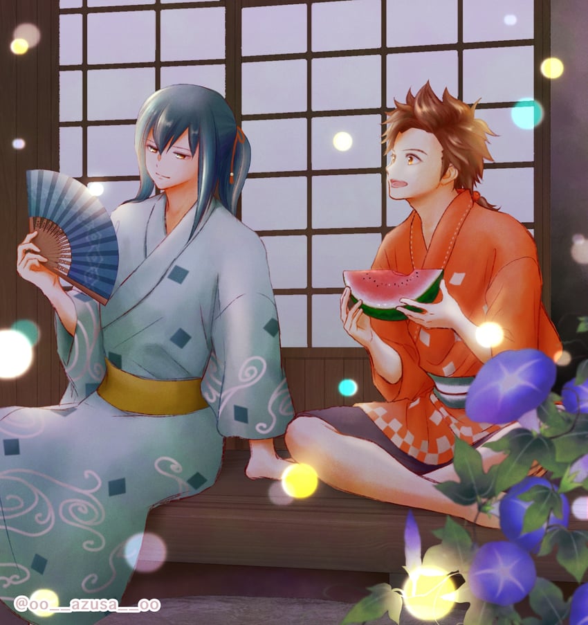 hinata and yuzuki (bokujou monogatari and 1 more) drawn by azu_rin_go