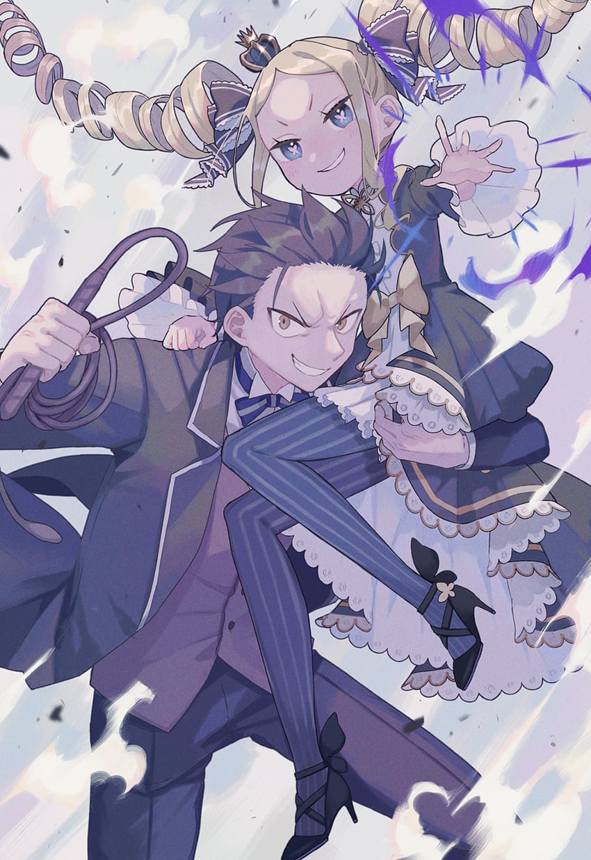 natsuki subaru and beatrice (re:zero kara hajimeru isekai seikatsu) drawn by parupin
