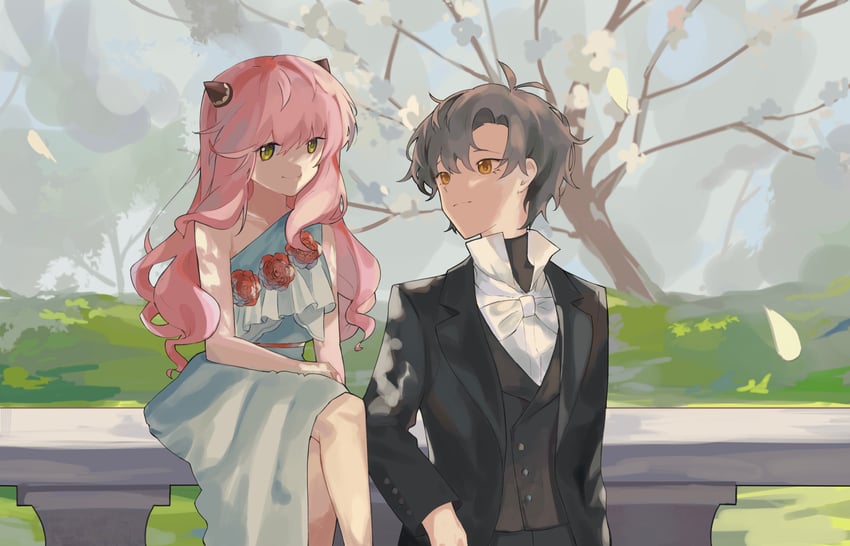 anya and damian desmond (spy x family) drawn by envi_(crosscenturion)